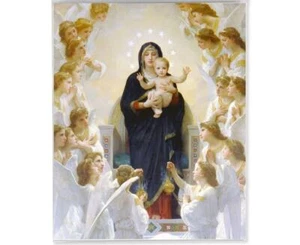 Reina de los Ángeles Bouguereau Enmarcado Impresión Decoración de Pared Católica 8 x 10 - Imagen 1 de 1