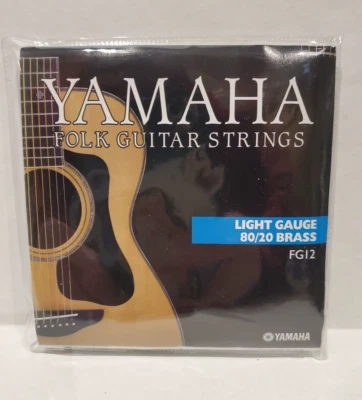 Cuerdas para guitarra folclórica Yamaha calibre ligero 80/20 latón 6 cuerdas ~ nuevo paquete abierto Foto 1 de 4