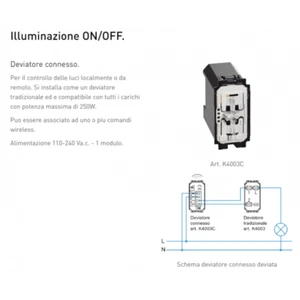 BTICINO LIVING NOW K4003C DOMOTICA MYHOME MODULO PER DEVIATORE CONNESSO - Bild 1 von 2