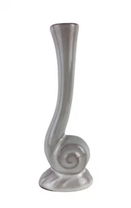 Vintage Frankoma Snail Bud Vase 6" Tall White Glaze - Picture 1 of 3