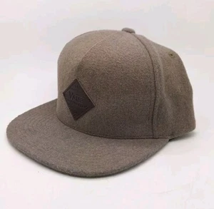Vans Heather Gray Wool Adjustable Leather Strap Back Hat Cap Patch Logo - Picture 1 of 3
