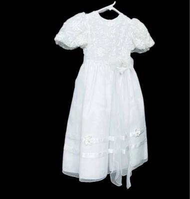 Vintage Lida California USA Pageant Flower Girl Wedding Dress girls size 6 white - Image 1 of 4