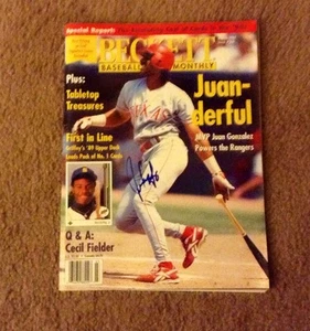 Signed Juan Gonzalez Beckett Baseball Magazine Texas Rangers MVP - Picture 1 of 1