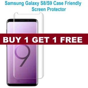 For Samsung Galaxy S8 S9+ Full Curved 10D Tempered Glass Screen Protector Clear - Picture 1 of 5
