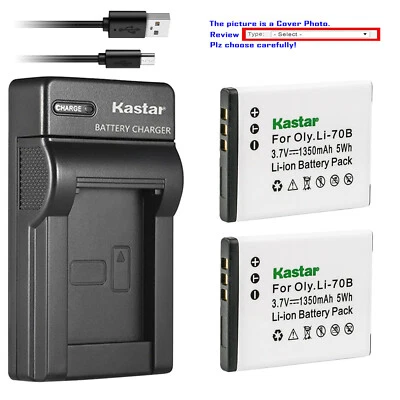 Cargador USB delgado de batería Kastar para cámara Olympus Li-70B y Olympus D-710 D-715 Foto 1 de 4