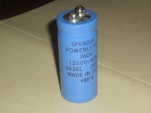 Sprague Powerlytic, 12.000 uF 40 VDC Kondensator, 95°C Temp Rating, 36DE - Bild 1 von 4