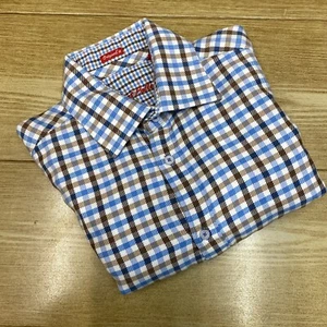 Camisa De Hombre Con Botones Y Cuadros Y Manga Larga Algodón Report Collection - Picture 1 of 17