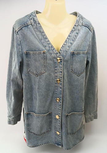 Giacca donna Chanel blu chiaro denim lavato taglia 38 FR Cruise 20 21