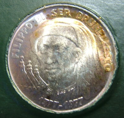 500 Livres Coin ' Silver Brunelleschi Patina 1977 San Marino - Image 1 of 2