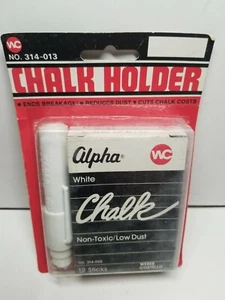 VINTAGE ALPHA WEBER COSTELLO WEISSE KREIDE MIT HALTER WC Made in USA Neu NOS - Bild 1 von 4