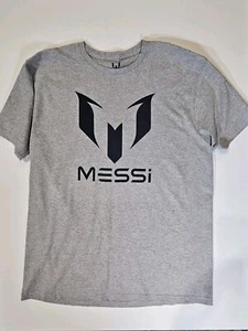 Messi T-shirt Mens Large Grey Black Logo Tee Casual Soccer Enthusiast Casual - Picture 1 of 5