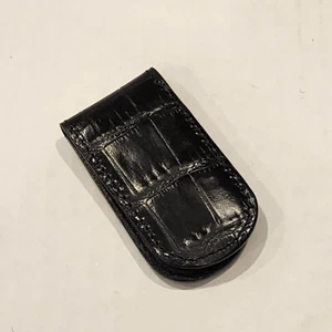 Brighton Leder schwarz Kroko magnetische Geldklammer M1013 Krokodil  - Bild 1 von 7