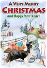 Border Collie Hund A6 (4"" x 6"") Weihnachtskarte - innen leer - von Starprint