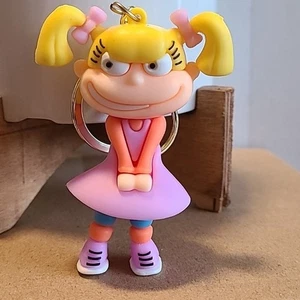Rugrats Angelica Pickles Rubber Keychain 90s Nickelodeon Cartoon Character - Picture 1 of 5