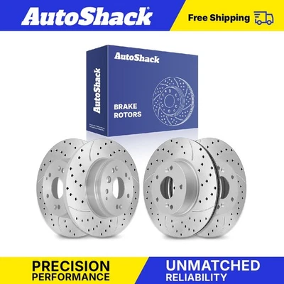 Front Rear Drilled Slotted Brake Rotors for 2004-2008 Acura TL 3.2L V6 - Image 1 of 4