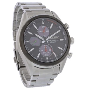 Seiko Macchina Sportiva Solar Men's Black Dial Chronograph Watch SSC803 - Picture 1 of 3