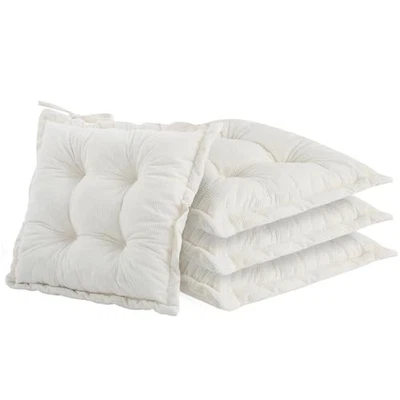  Chair Cushions for Dining Chairs, Kitchen Chair Pads Set of 4 with Ties, Beige - Image 1 of 4