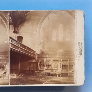 Tarjeta Stereoview 3D Foto Real C1880 Wath On Derne Yorkshire Iglesia Metodista - Imagen 1 de 3