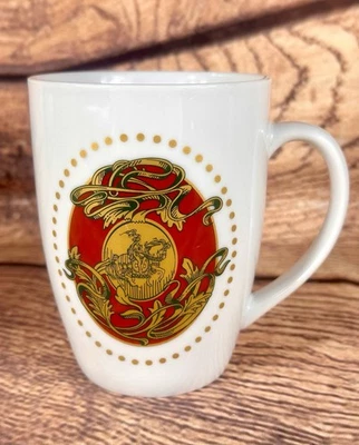 Godiva шоколад кружка белая глазурь красный и золотой герб сделано в Таиланде кофе чая - Изображение 1 из 4