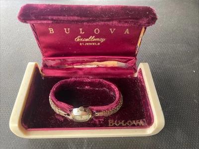 Reloj Manual Bulova L1 Excellency Chapado en Oro Laminado 10K 21 Joyas Mujer - Funciona Foto 1 de 4