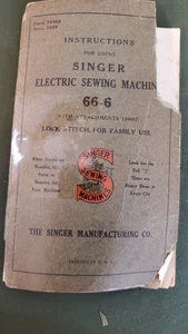 Singer Sewing Machine Instruction Manual 66-6 (locR8e s7) - Picture 1 of 3