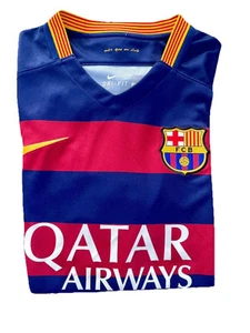 authentic Nike Dri-Fit Qatar Airways FCB Striped Jersey SZ-MD officially lic - Picture 1 of 13
