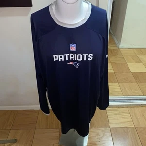 NFL New England Patriots Shirt Rebook 100% Polyester Long sleeve Sz 2XL Blue - Picture 1 of 11