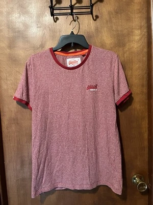 Superdry Vintage Orange Label Light Red Embroidery Men's T-Shirt Size L - Image 1 of 4