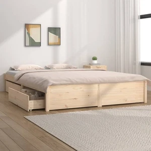 vidaXL Bed Frame without Mattress with Drawers 150x200 cm - Picture 1 of 10