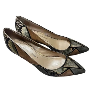JEAN-MICHEL CAZABAT Pointy Toe Womens EU 39 US 8 Suede Patchwork Kitten Heels  - Picture 1 of 6