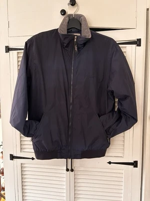 LL Bean Jacket Mens Medium Warm Up Fleece Lined Full Zip Bomber Navy Blue - Image 1 of 4