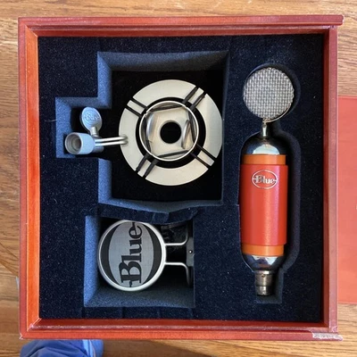 Blue Spark Condenser Microphone Orange with Case, Mount, and Guard - Image 1 of 4