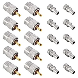 10 Pack UHF/PL-259 Solder Connector Plug with Reducer for RG8X, RG8, RG59,3819 - Picture 1 of 7