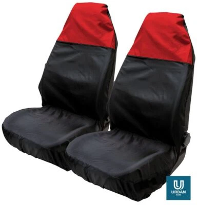 Seat Covers Front Black Red Top Waterproof to fit  Subaru Justy Mpv (03-07) - Image 1 of 3