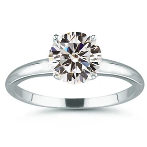 2.52 Ct Vvs1 White Round Real Moissanite Engagement Ring Sterling Silver Size 7 - Picture 1 of 2