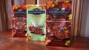 Ghirardelli Pumpkin Spice & Chocolate Caramel Apple Candy 9oz Each 4/2025 3Bags - Picture 1 of 6