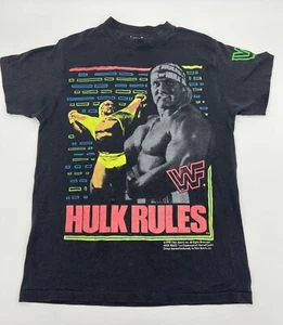 Hulk Hogan Vintage Shirt YL Single Stitch Sleeve, WWF 90s Hulk Rules Tag Missing - Picture 1 of 11