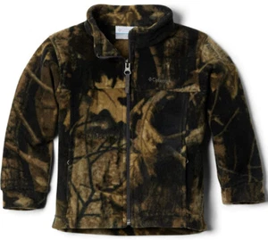 Columbia Zing III Boys Tree Camouflage Full Zip Up Long Sleeve Fleece Jacket 4/5 - Picture 1 of 14