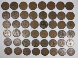 Small Job Lot of 48 x King George V pre-decimal British 1 One Penny Coins, UK 2 - Picture 1 of 10