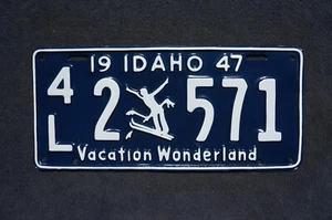 1947 Idaho SKIER License Plate - Vacation Wonderland - Bild 1 von 4