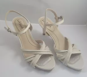 LIFESTRIDE FLEX WHITE 4" HEELS OFFICE SIREN WOMEN'S Size 11W SANDALS CORPCORE - Picture 1 of 11