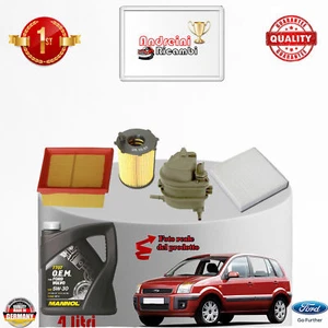 KIT TAGLIANDO FILTRI + OLIO FORD FUSION 1.6 TDCI 66KW 90CV DAL 2005 -> 2012 - Imagen 1 de 2