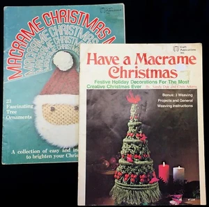 Lot 2 70er Bastelpublikationen Makramee Weihnachtsanleitungen 7269 und 7224 - Bild 1 von 9