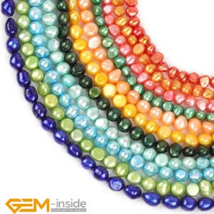 Natural Freeform Freshwater Pearl 6-7mm Gemstone Jewellery Making Beads 13" AU - Imagen 1 de 116