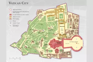 Vatican City Map Diagram Rome Italy Catholic Poster Art Print Color - PICK SIZE - Picture 1 of 1