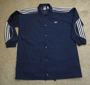 Adidas Jacket Women Large Blue Trefoil Coach Volleyball Softball Windbreaker - Picture 1 of 8