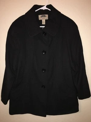 Casaco longo feminino Mark Reed Exclusive Fashions lã tamanho 10 preto - Imagem 1 de 4