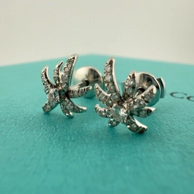 Vintage Tiffany & Co. Diamond Fireworks Earrings in Platinum - Image 1 of 4