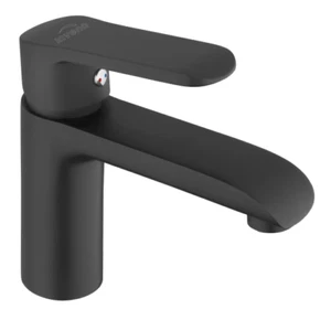 Waschtischarmatur 15cm schwarz matt Push-Open-Ventil Waschbecken-Batterie SIROS - Bild 1 von 5