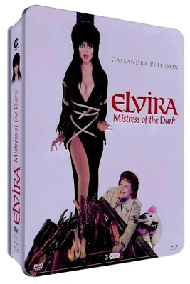3 Disc Metal Box Elvira - Mistress Of The Darkness Blu-Ray DVD Poster - Image 1 of 3